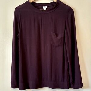 Wilfred| Aritzia| Chic Plum Long Sleeve Pocket Viscose Top Sz‎ S